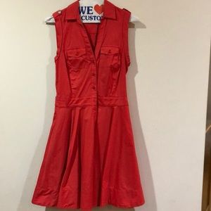 Orange Button-up Dress